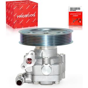 PHOBOOS Power Steering Pump Compatible with Audi A4/A4 Quattro 2009-2012, A5/A5 Quattro 2010-2012, with Outlet & Pulley, Smooth Steering, Low Noise, High Durability, Ref. 96-515