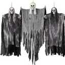 JOYIN 3 Pack Hanging Halloween Skeleton Ghosts Decorations Outdoor, Grim Reapers for Best Halloween Outdoor Decorations, Haunted Haunted House Prop, Party Supplies
