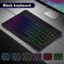 Ultra-Slim Lightweight Bluetooth Keyboard and Mouse Portable Mini Wireless Keyboard Rechargeable 7-Color Backlit for Apple iPad iPhone,Tablet iPhone Smartphone iOS Android Windows,Black