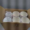 Dandat 16 oz 100 Pcs Christmas Coffee Paper Cups with Lids Disposable Christmas Paper Cups for Hot Cocoa Tea Beverage Holiday Xmas Party Supplies