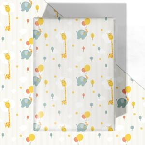 4 x WRAPLULU Baby Shower Wrapping Paper - 4 Jumbo Sheets, 28 * 40 Inches - Giraffe & Elephant Gift Wrap, Perfect for Boys Girls, Baby's Birthday, Newborn