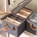 AARAINBOW Closet Clothes Organizer Bins 4 Pc, Fabric Box Storage Shelf Bins Stackable, Foldable Closet Shelf Storage Container with Lid, Fabric Storage Bin with Steel Frame, 23L (4 Gray with Lid)