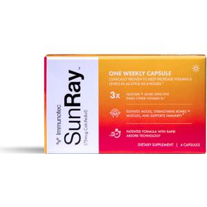 Immunotec Sunray  Calcifediol 75 mcg  Advanced Form of Vitamin D  Once a Week Dose  Superior Absorption - Fast Acting