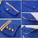 IBTOM CASTLE Men's Steampunk Vintage Tailcoat Jacket Gothic Medieval Victorian Frock Button Down Swallow Coat Uniform Costume (Blue, XL)