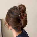 Vintage Small Claw Hair Clips for Women Brown Medium Hairclip Plastic Thick Hair Nonslip Claw Clips Strong Hold Hair Accessories