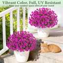 Yastouay Artificial Flowers for Outdoors, 14 Bundles Fake Outdoor Flowers, UV Resistant Artificial Plants & Flowers for Decoration, Fuchsia Realistic Morning Glory for Outdoor Porch Garden Decoration