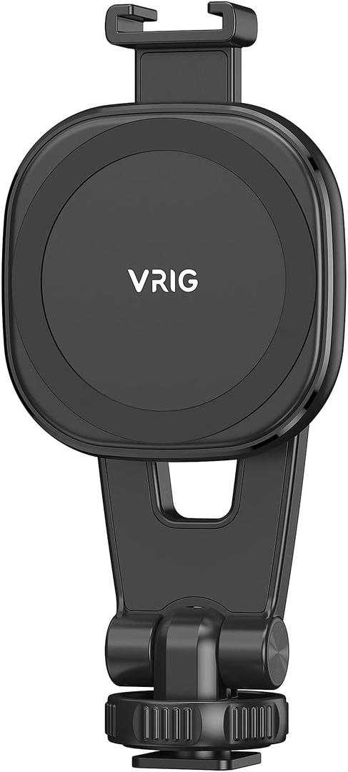 VRIG MG-03 Magnetic Phone Tripod Mount, Tripod Mount for Magsafe Cold Shoe for iPhone 16 15 14 13 12 Series, Magnetic Ring Compatible with All Phones & Cases, 360 Rotation, for Tripods, Cameras