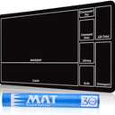 Biouai Playmat for MTG Magic The Gathering - Stitched Play Mat with Tube Case for MTG Card Game Playing (Black A)