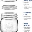 Tebery 12 Pack Wide Mouth Home Glass Mason Jars with Airtight Lids and Bands, 16Oz Canning Glass Jars for Canning, Fermenting, Pickling, Decor
