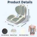 Seat Cushion for Office Chair Car, L-Shaped Ergonomic Seat Cushions,Memory Foam Orthopedic Cushion with Coccyx Hollow,Lumbar Support & Tailbone Pain Relief for Car, Truck, Gaming Chair,Beige & Gray