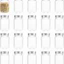 16 Ounce Clear Plastic Mason Jars With Screw On Lid, Reusable Empty Jars for Food Storage, Round BPA Free Containers for Sealing, Dry Food, Snacks, Candies, Breakage-proof, (Silver - 20 Pack)