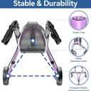 SOUNDFUSE 3 Wheel Walkers for Seniors, Lightweight Foldable Aluminum Rollator Walker, Height Adjustable Three Wheel Walker, Purple