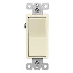 ENERLITES Single Pole Decorator Light Switch, 20 Amp Paddle Switch, Commercial Grade, 20A 120V-277V, Grounding Screw, Back Insert and Side Terminals, UL Listed, 91200-LA, Light Almond
