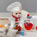 Pet Chef Hat Costume Set Pet Cooking Chef Cap Chef Dog Bandana Halloween Pet Costume Chef Hat for Cat