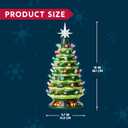 Joiedomi 15" Tabletop Prelit Ceramic Christmas Tree with 70 Multicolor Lights, Hand-Painted Ceramic Tabletop Christmas Tree with Extra Clear Top Star for Xmas Holiday Indoor Decorations (Green)