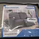 TAOCOCO Recliner Loveseat Slipcover, 6 Pieces Dual Recliner Sofa Covers for 2 Seat Dual Reclining Loveseat Couch, Stretch Soft Jacquard Pattern Furniture Protector with Elasticity (2XL, Pale Brown)