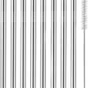 OGGI Set of 8 Wide Stainless Steel Drinking Straws- 5" Reusable Bar Straws & Cleaner Brush, Ideal Cocktail Straw, Make Great Gifts