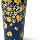 Swig Life 32oz Insulated Tumbler, Travel Coffee Tumbler with Lid, Cup Holder Friendly Travel Coffee Mug, Stainless Steel with Lid (Lazy Daisy)