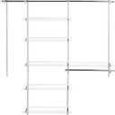 Rubbermaid Configurations Deluxe Custom Closet Kit 3-6 Ft. Adjustable Metal Wire Shelving White Finish Expandable Organization System Hardware Included for Home Closet/Pantry/Laundry/Mudroom