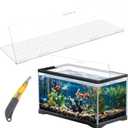 Sieral Aquarium Polycarbonate Canopy Set 35.13 x 17.13 x 0.12 Inch for 50/65/84 Gallon Without Center Brace Aquariums Cover Fish Tank Lid with a Hook Knife, Breathable Hole, Handle Clear