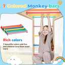 7 Colors 22 Inch Steel Monkey Bars Ladder Rungs Set for Backyards Playground and Children Indoor and Outdoor Climbing Kit (7 Pack), 22 Inch Long