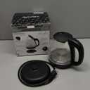 Elite Gourmet EKT1001 Electric 1.0L BPA-Free 1100W Glass Kettle Cordless 360 Base, Stylish Blue LED Interior, Handy Auto Shut-Off Function  Quickly Boil Water For Tea & More, Black