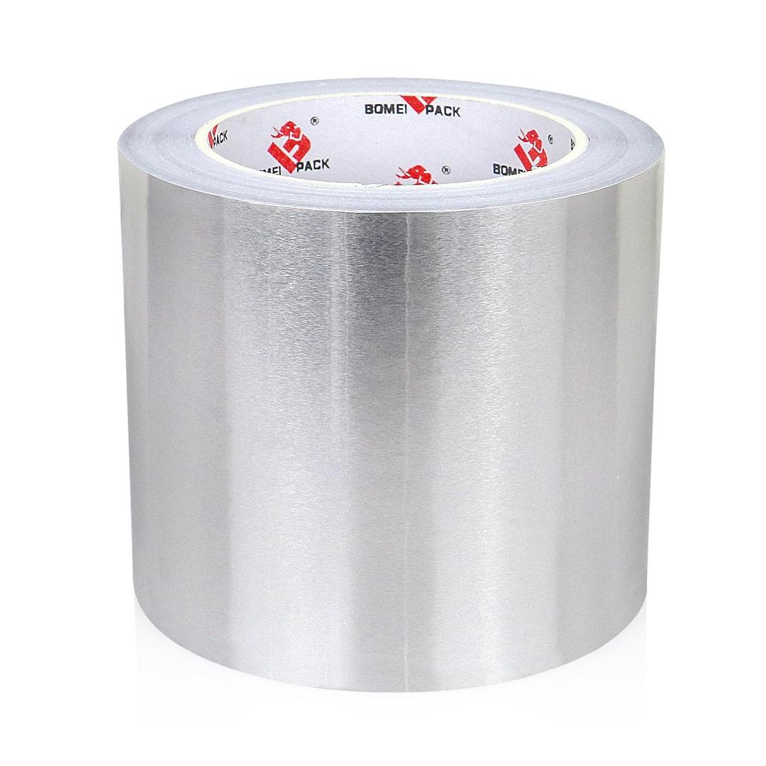 BOMEI PACK Aluminum Foil Tape,Heavy Duty Metal Foil Tape,High Temperature Silver Duct Tape,Perfect for Sealing & Patching,HVAC,Air Ducts,Insulation and Metal Repair (4 Inch) (4 Inch x 30 Yards)
