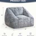 Hobestluk Bean Bag Chair Plush Accent Chair Armrest Living Room Adult Grey | Memory Foam Filled,Oversized Large Cozy Comfy Plush Chair,Lazy Sofa,Armrest,Living Room Bedroom Dorm,Washable cover, 30 inches x 37 inches x 46 inches