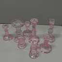 Glass Candle Holder Set of 12, Pink Taper Candle Holders Bulk, Vintage Candlestick Holders, Candle Stick Holder for Table Centerpieces, Wedding & Mother's Day