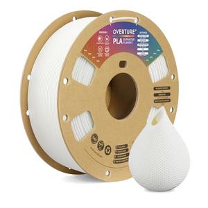 OVERTURE PLA Filament 1.75mm PLA 3D Printer Filament, 1kg Cardboard Spool (2.2lbs), Dimensional Accuracy +/- 0.02mm, Fit Most FDM Printer (White 1-Pack)