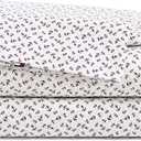 Tommy Hilfiger King Size Sheet Set, Soft Cotton Percale Bedding with Crisp Cooling Comfort, Deep Pocket Fitted Sheet with Matching Pillowcases, Americana Decor (Atlantic Anchors Red/Blue)