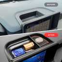 auovo Dashboard Organizer Tray Compatible with Ford Maverick Accessories 2024 2023 2022 Hybrid XL XLT Lariat Center Console Dash Tray ABS Insert Dashboard Storage Box (Orange Trim)