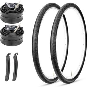 MOHEGIA 700c Gravel Bike Tires Set: 2-Pack 700x38C/700x40C/700Cx42C Folding Bicycle Tires All-Terrain and Pair Inner Tubes with Tire Levers for Off-Road Adventures