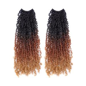 GIX Yanky Twist Crochet Hair - 10 Inch 2 Packs (60 Strands) 3 Tones Ombre Brown Pre-twisted Fluffy Spring Mini Twist Short Bob Passion Twist, Crochet Braids Braiding Hair (10 Inch, OT30/27-2P)