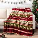Pavilia Soft, Plush, Warm Winter Cabin Throw - Twin 60x80, Red Christmas Holiday Fleece Blanket
