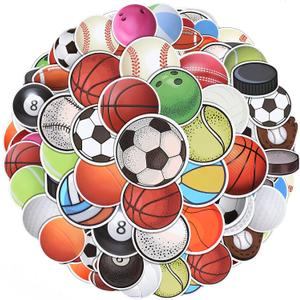 Frienda 200 Pcs Sport Stickers Bulk for Water Bottles Vinyl Waterproof Mixed Balls Stickers for Sports Party Birthday Supplies