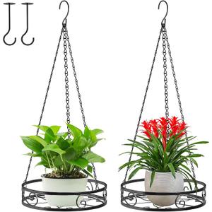 2-Pack Hanging Planters for Indoor Plants - Heavy Duty Metal Plant Hanger Indoor with 3 Chains and Hooks  Aesthetic Hanging Plant Holder for an Instant Gardening Decor