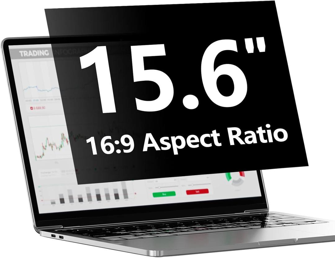4 x Laptop Privacy Screen Protector 15.6 Inch with Hp Dell Acer Asus Samsung LG and More, Removable Security Shield Filter for 16:9 Aspect Ratio Portable Monitor Like MSI and More (15.6" Diagonal 16:9 1 Pack)