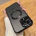 OOK Magnetic Clear Phone Case Made for iPhone 15 Pro Max, Black | Compatible with MagSafe, Camera Lens Protector, Anti-Scratch Shockproof Slim Cover, for Women Men