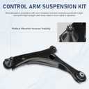MS251001 MS251002 Front Lower Control Arms w/Ball Joints Assembly Fit for Chrysler Town & Country2008-2016, 2008-2020 for Dodge Grand Caravan 2012-2015 Ram C/V 2009-2014 for Volkswagen Routan -2pc Set