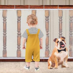 Banister Guard for Baby - 15ft x 3ft Balcony Netting for Pets, Stair Netting Child Safety Net, Stair Railing Proof Mesh for Kids, Dogs, Cats White