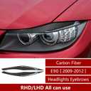 2PCS Headlights Eyebrows Car Eyelids Stickers Carbon Fiber Trim Cover fits for BMW 3 Series Accessories - ONLY for E90 2009-2012