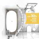 Chrsouly Adjustable 50-85 inches Curved Shower Rod, Extra Wide, Rustproof, Round Shower Curtain Rod for Bathroom, Shower Stall, Need to Drill, Silver