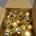 Soulchen 46 Pcs Gold Christmas Balls Ornaments Set, 3.94/3.15/2.36/1.57 Inch Shatterproof Christmas Tree Hanging Plastic Balls Xmas Ornaments Decor for Xmas Tree Wreath Party Decoration Supplies