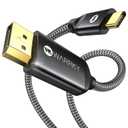 Warrky USB C to DisplayPort Cable 8K@60Hz 4K@240Hz [Gold-Plated Plug, Aluminum] Unidirectional Type-C to Display Port Cord, Thunderbolt 5/4/3 Compatible with MacBook Pro/Air, iPhone 16, iPad, Galaxy (6ft, Grey)
