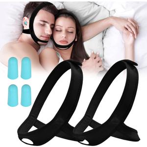 Snoring Chin Strap for Users, 2 Pack Adjustable Jaw Support Chin Strap to Keep Mouth Closed, Soft Snoring for Men Women, Lightweight Reusable, Snoring Dry Mouth, Easy Using