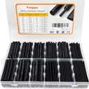 Heat Shrink Tubing Kit 355pcs - 3:1 Dual Wall Adhesive Lined - Electrical Waterproof Industrial Heat-Shrink Tubing Terminals- Marine Grade Wire Connector Shrink Wrap Tube - 3.15" Length - Black
