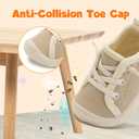 FEETCITY Toddler Boys Shoes Toddler Barefoot Shoes Kids Sneakers Tennis Shoe Slip On Baby Walking Shoe (Beige)