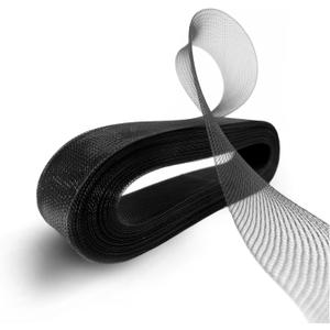 TopTrimming 50 Yards 3" Stiff Horsehair Braid (Black) Polyester Boning for Sewing Wedding Dresses, Dance Gowns and Accessories