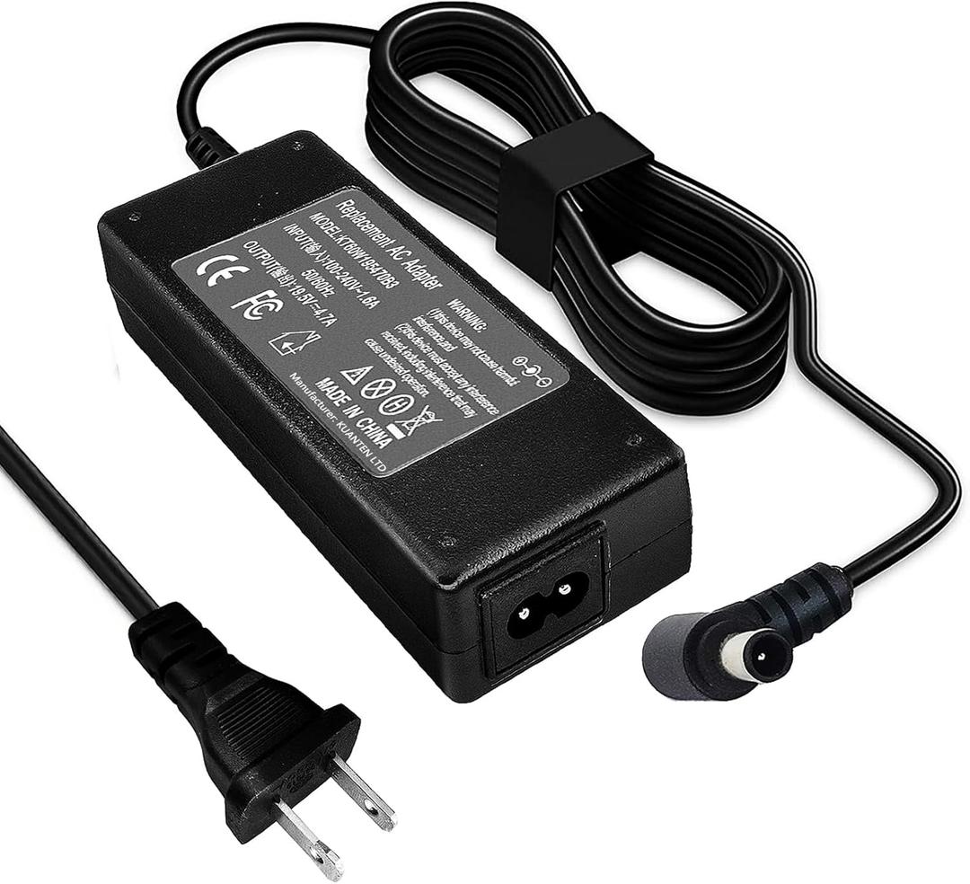 19.5V Adapter Power Cord for Sony Bravia LCD TV KDL-48R510C KDL-40R510C KDL-48W650D KDL40W600B KDL32W600D KDL-40W650D KDL-48W600B, KDL-48R KDL-55W KDL-32W KDL32R KDL-40W KDL-40R KDL-42W KDL-48W